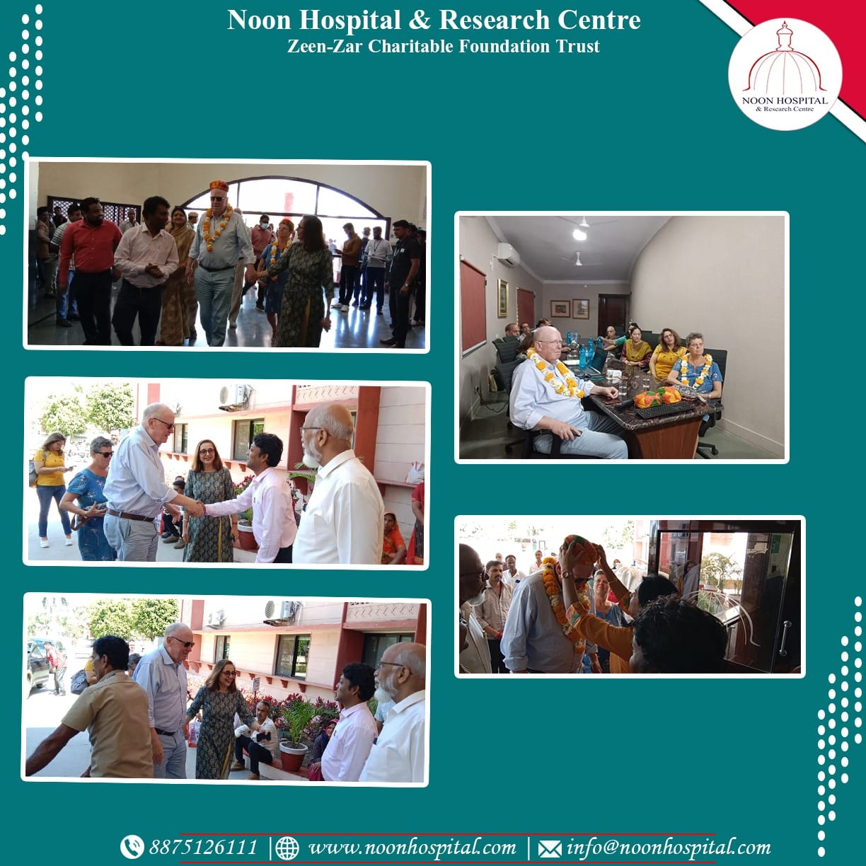 Noon Memorial Legacy Trust, London U.K. Trustee, Mr. David Robinson, and his wife visited Noon Hospital and Research Centre.